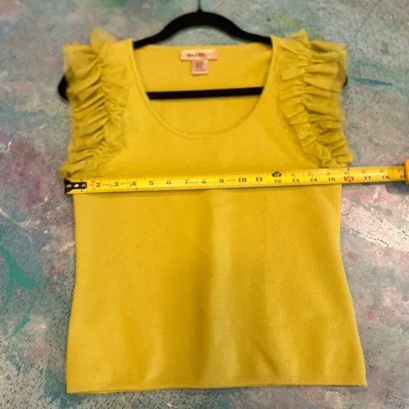 Chartreuse Ruffles Top - Picture 7 of 9